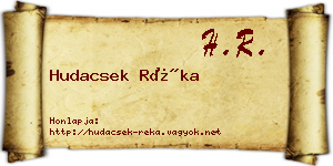 Hudacsek Réka névjegykártya